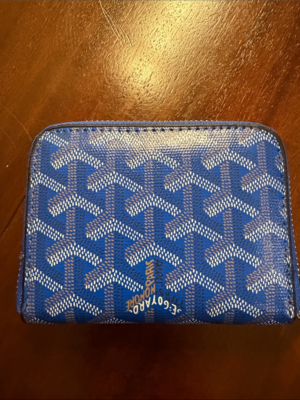 Blue Patterned Wallet with Keychain - Picture 3 of 5